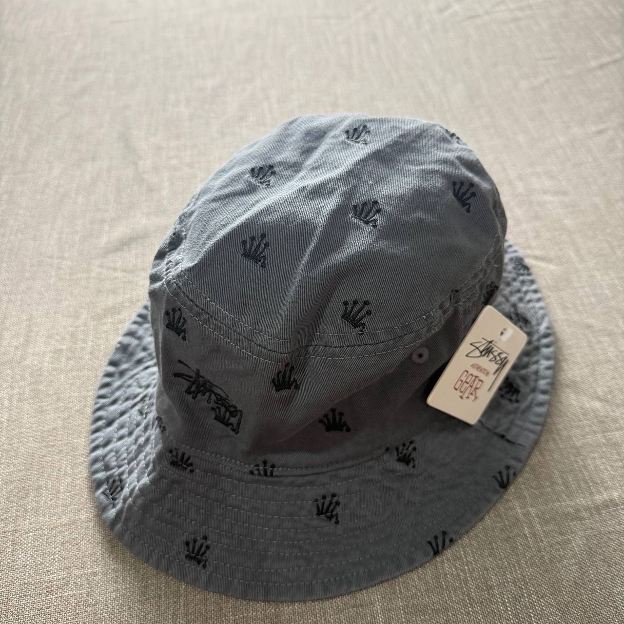 Stussy All-Over Crown Bucket Hat — Grey