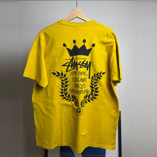 Stussy Crown Wreath Tee Mustard, back print