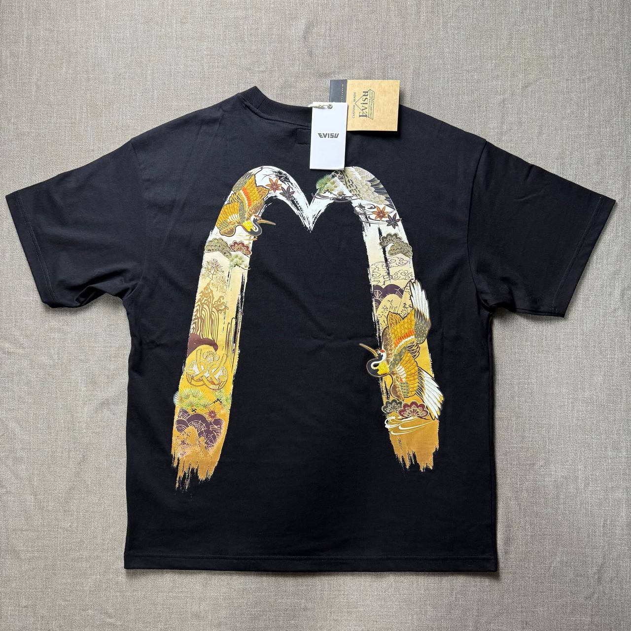 Evisu Osaka Japan Mt. Fuji Tee — Black