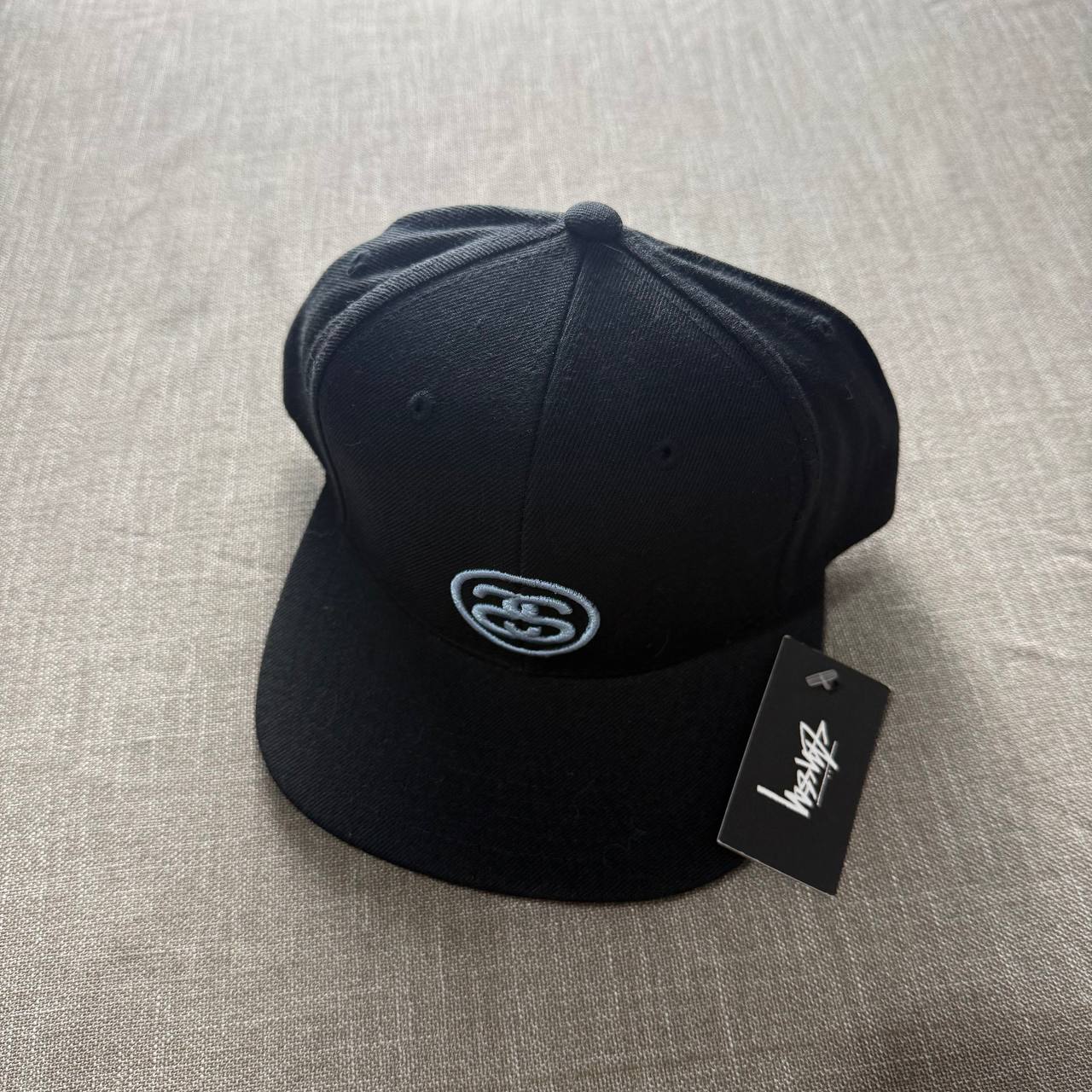 Stussy SS Link Snapback Cap — Black/Black