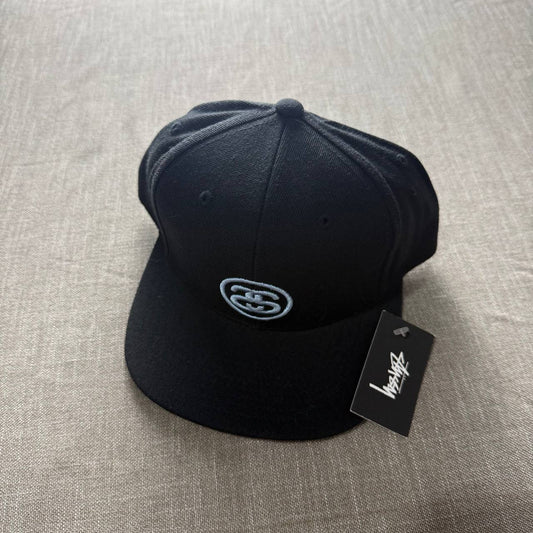 Stussy SS Link Snapback Cap — Black/Black