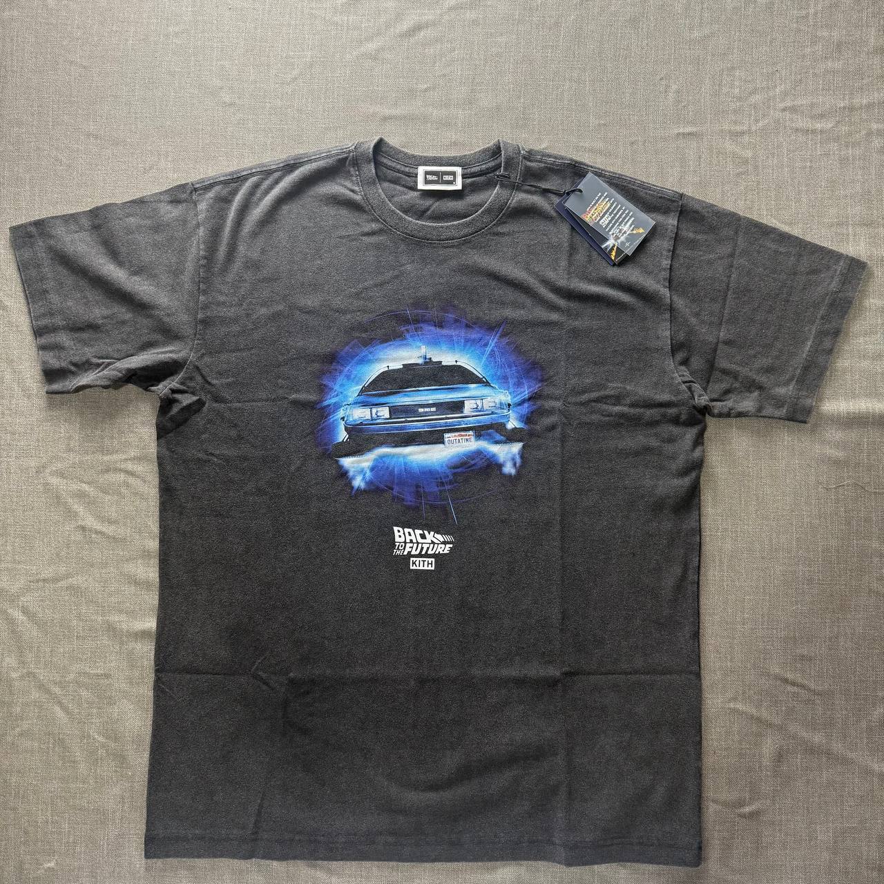KITH x Back to the Future DeLorean Front Back Tee — Vintage Wash Grey