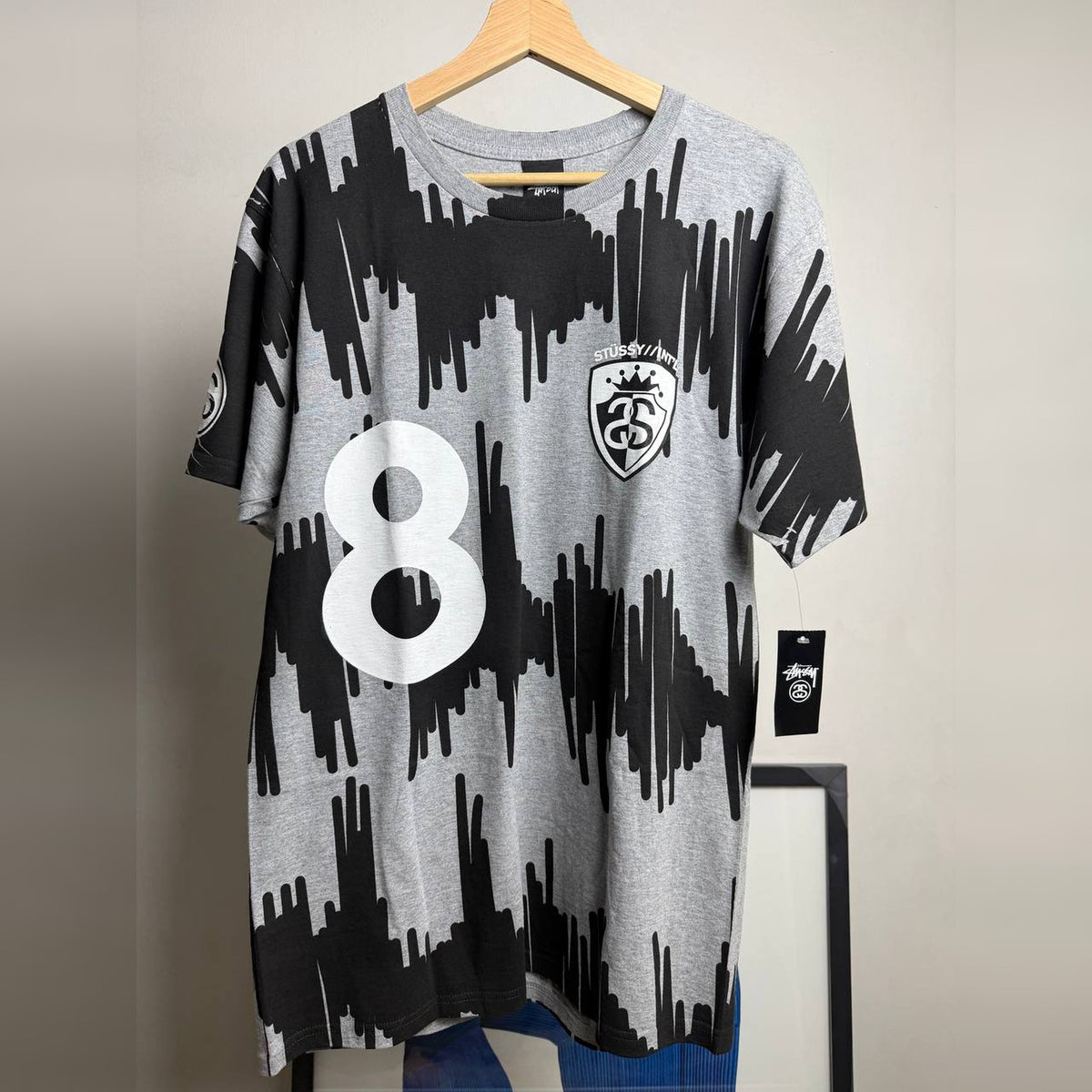 Stussy 8 Noise Tee Gray Heather, front