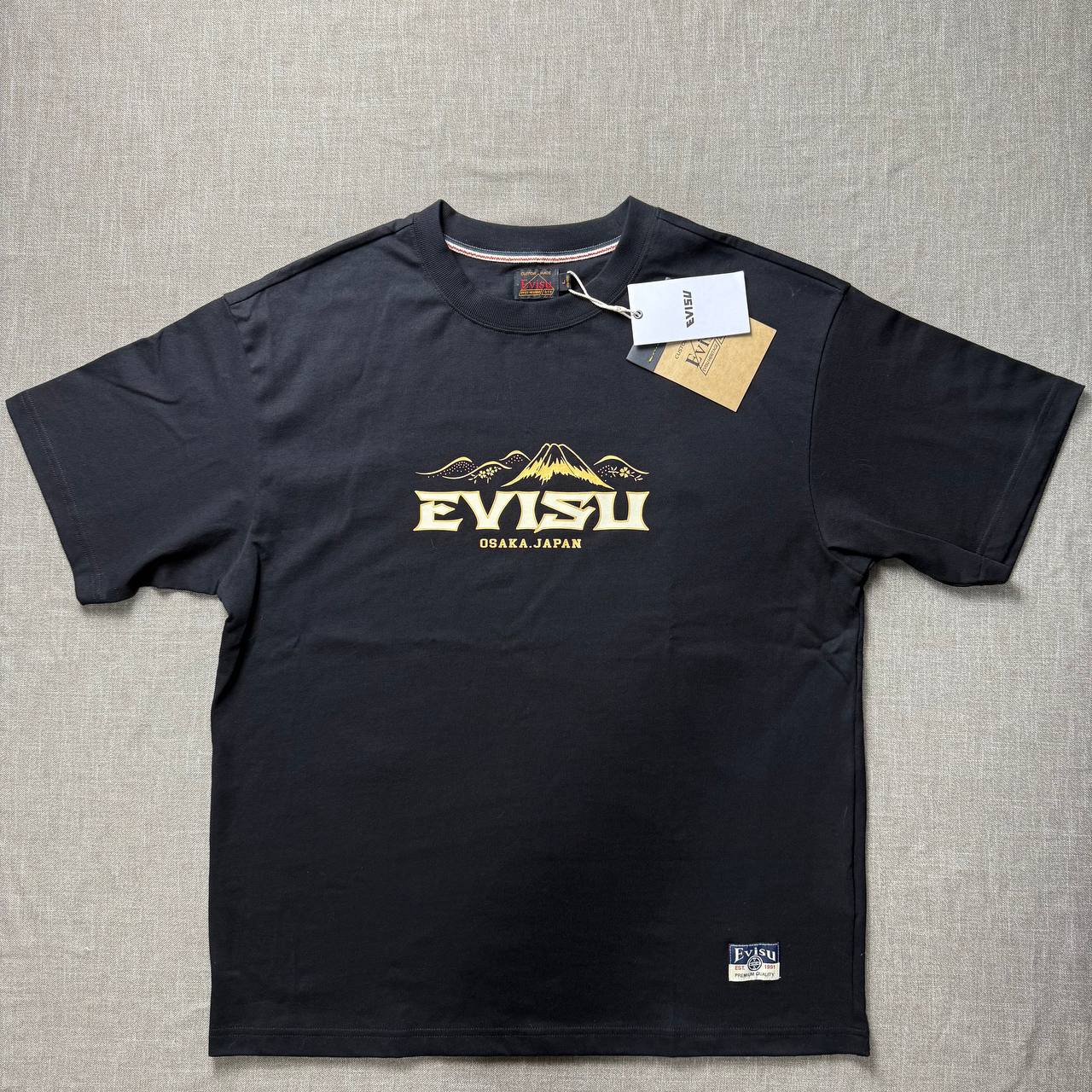 Evisu Osaka Japan Mt. Fuji Tee — Black